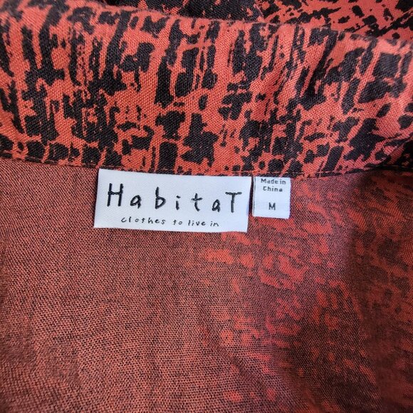 Habitat Womens Orange & Black Tunic Jacket Medium Button Front Asymmetrical Hem - Picture 3 of 9